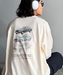 Java（ジャバ）の「《JaVaジャバコラボ》ヴィンテージ感漂う。綿100%クラシックカーグラフィックTシャツ（長袖）（Tシャツ/カットソー）」