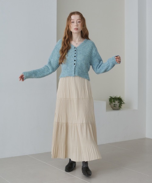 Bab（バブ）の「ショートシャギーくるみボタンカーディガン（カーディガン/ボレロ・レディース・ベージュ/ブルー/グレー/オフホワイト/ブラウン・FREE）」の15枚目の写真