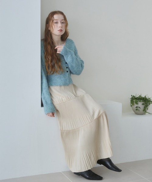 Bab（バブ）の「ショートシャギーくるみボタンカーディガン（カーディガン/ボレロ・レディース・ベージュ/ブルー/グレー/オフホワイト/ブラウン・FREE）」の14枚目の写真