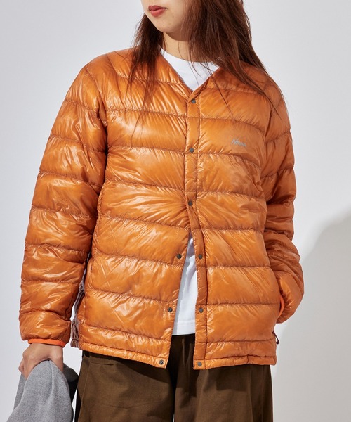 ⭐美品　NANGA/ナンガ オレンジ別注 キルト ダウンカーディガン　黒　保温 別注モデル キルトダウンカーディガン – アウトドアショップOrange