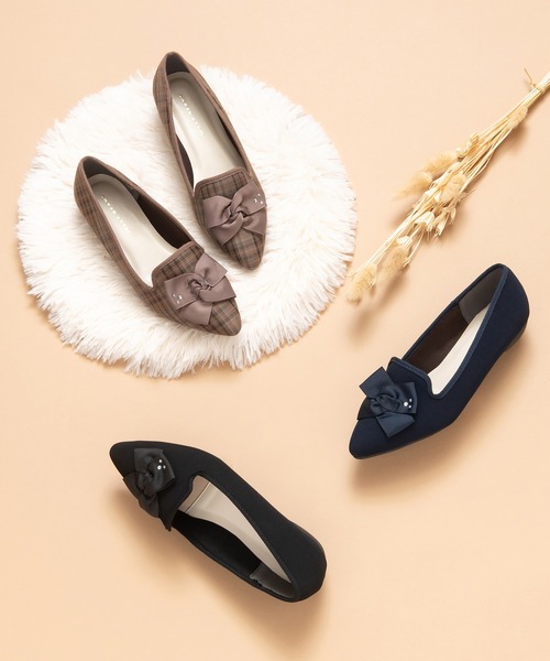 JELLY BEANS（ジェリービーンズ）の「ツイストリボンオペラデザインパンプス(215-57179)JELLY BEANS(ジェリービーンズ)（パンプス・レディース・チェック/ブラック/ネイビー・24.5/24/23.5/23/22.5）」の12枚目の写真