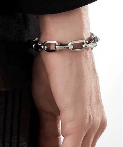 Burner（バーナー）の「【OKUOKU　0909】スクエアチェーンブレスレット ruf-brac-2-16（ブレスレット・メンズ・シルバー系その他/シルバー系その他3/シルバー系その他2・23cm/21cm/18cm）」の2枚目の写真