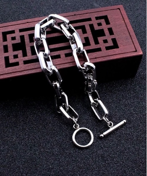 Burner（バーナー）の「【OKUOKU　0909】スクエアチェーンブレスレット ruf-brac-2-16（ブレスレット・メンズ・シルバー系その他/シルバー系その他3/シルバー系その他2・23cm/21cm/18cm）」の3枚目の写真