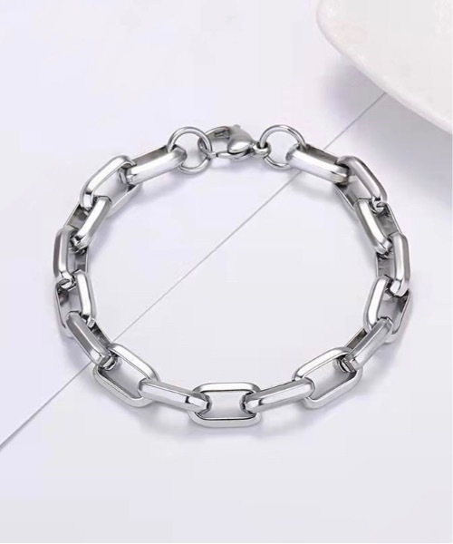 Burner（バーナー）の「【OKUOKU　0909】スクエアチェーンブレスレット ruf-brac-2-16（ブレスレット・メンズ・シルバー系その他/シルバー系その他3/シルバー系その他2・23cm/21cm/18cm）」の4枚目の写真