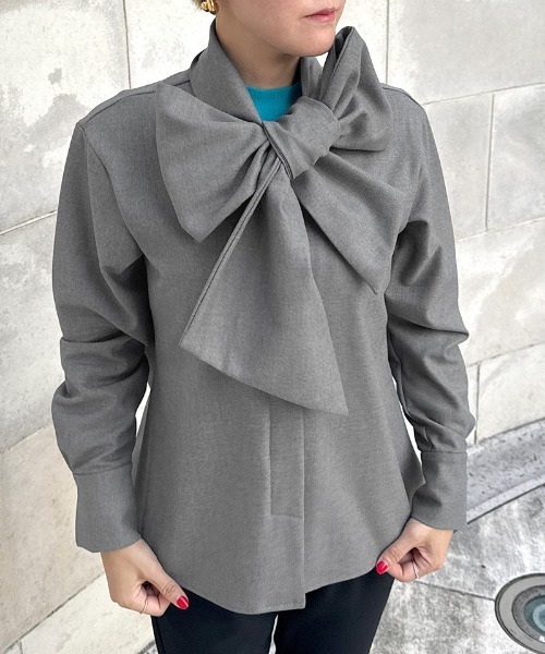 セール】日本製ブラウス見えジャケット（吸湿発熱生地）（その他