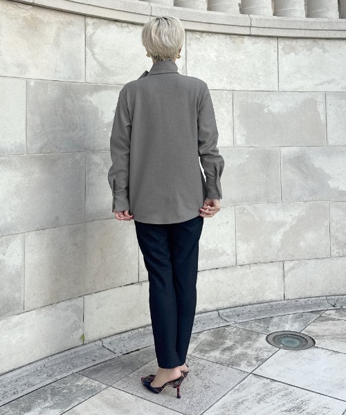 セール】日本製ブラウス見えジャケット（吸湿発熱生地）（その他