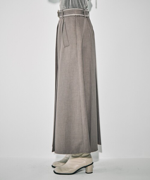 センタープリーツフレアスカート｜ウォッシャブル/オフィスカジュアル