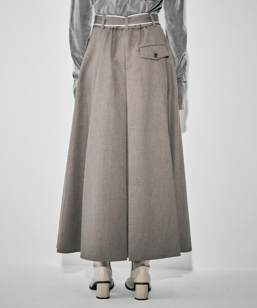 残りわずか！】センタープリーツフレアスカート｜ウォッシャブル