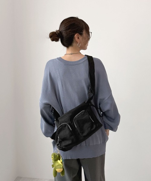 Futier land（フューティアランド）の「マルチポケットバッグ　ショルダーバッグ　アジャスター付き（ショルダーバッグ・レディース・アイボリー/ブラック・FREE）」の8枚目の写真