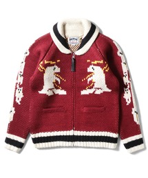HOUSTON（ヒューストン）の「HOUSTON ヒューストン COWICHAN SWEATER BEAR 手編み カウチン ニット セーター 白熊（カーディガン/ボレロ）」