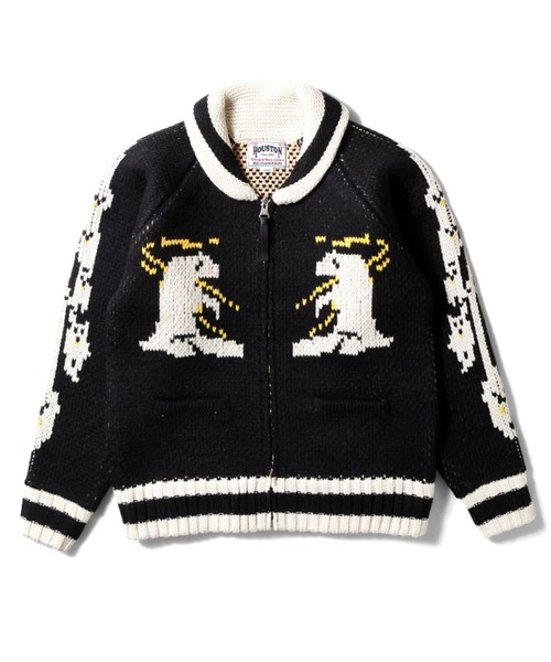 HOUSTON(ヒューストン)の「HOUSTON ヒューストン COWICHAN SWEATER BEAR 手編み カウチン ニット セーター 白熊(カーディガン/ボレロ・メンズ・ブラック/ブルー/マルーン・M/XL/L)」の10枚目の写真