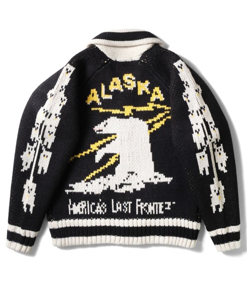 HOUSTON(ヒューストン)の「HOUSTON ヒューストン COWICHAN SWEATER BEAR 手編み カウチン ニット セーター 白熊(カーディガン/ボレロ・メンズ・ブラック/ブルー/マルーン・M/XL/L)」の11枚目の写真