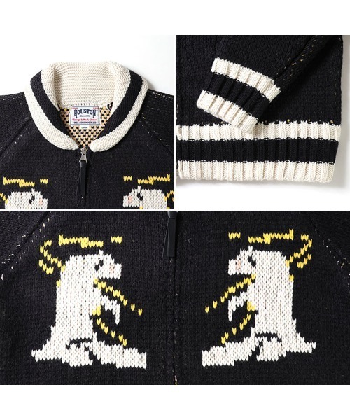 HOUSTON(ヒューストン)の「HOUSTON ヒューストン COWICHAN SWEATER BEAR 手編み カウチン ニット セーター 白熊(カーディガン/ボレロ・メンズ・ブラック/ブルー/マルーン・M/XL/L)」の7枚目の写真