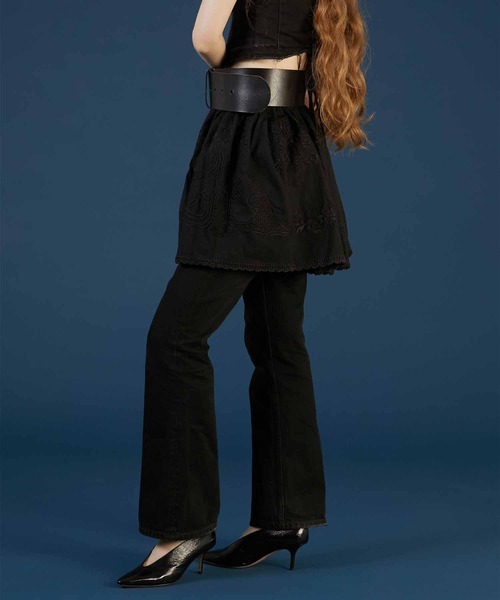 セール】【crinkle crinkle crinkle】hand embroidery 2way mini skirt