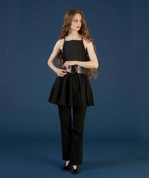 セール】【crinkle crinkle crinkle】hand embroidery 2way mini skirt