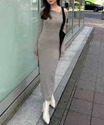 many wayワンショルニットワンピース 秋服 冬服