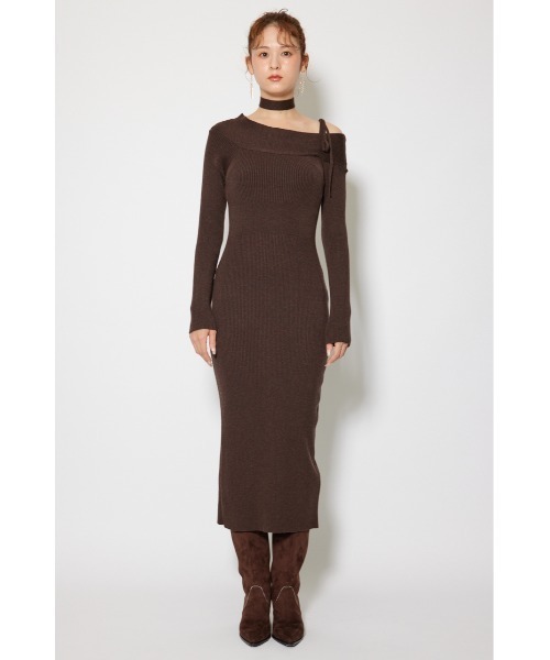 rienda（リエンダ）の「many wayワンショルニットワンピース 秋服 冬服（ワンピース・レディース・ライトブラック/ダークブラウン/ライトベージュ/ライトブルー・FREE）」の13枚目の写真