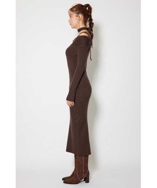 rienda（リエンダ）の「many wayワンショルニットワンピース 秋服 冬服（ワンピース・レディース・ライトブラック/ダークブラウン/ライトベージュ/ライトブルー・FREE）」の14枚目の写真