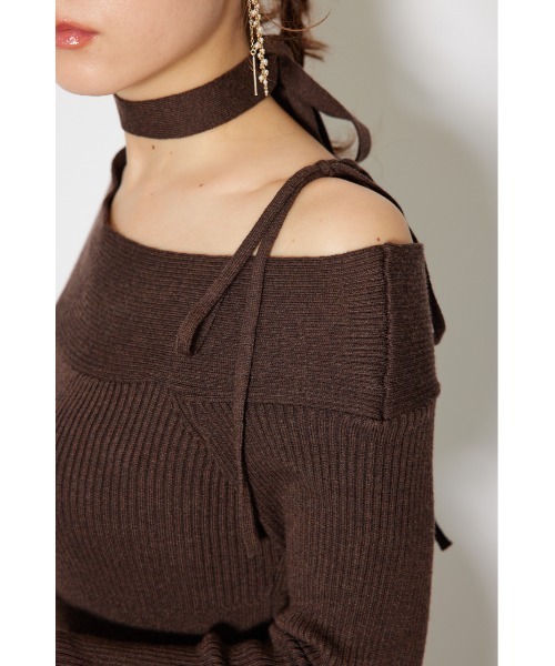 rienda（リエンダ）の「many wayワンショルニットワンピース 秋服 冬服（ワンピース・レディース・ライトブラック/ダークブラウン/ライトベージュ/ライトブルー・FREE）」の17枚目の写真