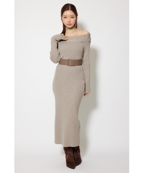 rienda（リエンダ）の「many wayワンショルニットワンピース 秋服 冬服（ワンピース・レディース・ライトブラック/ダークブラウン/ライトベージュ/ライトブルー・FREE）」の20枚目の写真