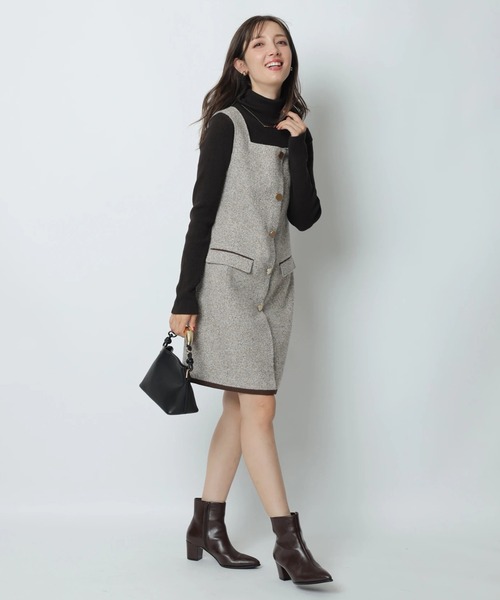 アプワイザーリッシェ　超美品　スクエアネックミニジャンスカ　ワンピース スクエアネックミニジャンスカ（ワンピース）｜Apuweiser-riche