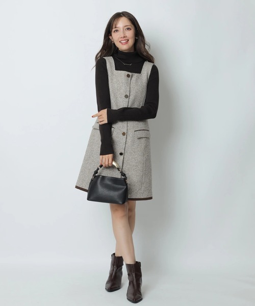 アプワイザーリッシェ　超美品　スクエアネックミニジャンスカ　ワンピース スクエアネックミニジャンスカ（ワンピース）｜Apuweiser-riche