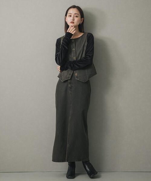 SENSE OF PLACE by URBAN RESEARCH（センスオブプレイスバイアーバンリサーチ）の「ギャザースリーブベロアTシャツ（Tシャツ/カットソー・レディース・ブラウン/ブラック/アイボリー・ONE）」の10枚目の写真