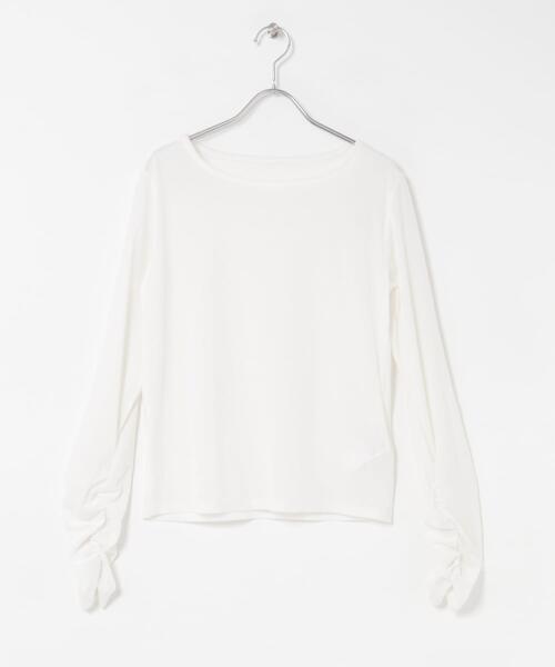 SENSE OF PLACE by URBAN RESEARCH（センスオブプレイスバイアーバンリサーチ）の「ギャザースリーブベロアTシャツ（Tシャツ/カットソー・レディース・ブラウン/ブラック/アイボリー・ONE）」の18枚目の写真