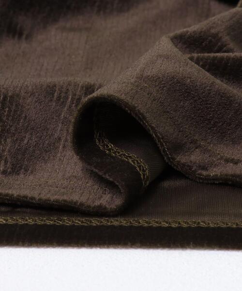 SENSE OF PLACE by URBAN RESEARCH（センスオブプレイスバイアーバンリサーチ）の「ギャザースリーブベロアTシャツ（Tシャツ/カットソー・レディース・ブラウン/ブラック/アイボリー・ONE）」の4枚目の写真