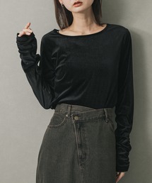 SENSE OF PLACE by URBAN RESEARCH | ギャザースリーブベロアTシャツ(Tシャツ/カットソー)