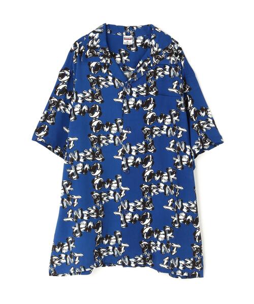 over print(オーバープリント)の「overprint/オーバープリント/chain logo Rayon Shirts(シャツ/ブラウス・レディース・ネイビー・L/XL/M)」の1枚目の写真