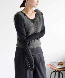 cepo(セポ)のフェザーヤーンビスチェアンサンブル(アンサンブル)