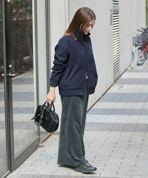 JOURNAL STANDARD（ジャーナルスタンダード）の「フリースダブルジップブルゾン（ブルゾン・レディース・ネイビー/ブラウン・FREE）」の6枚目の写真