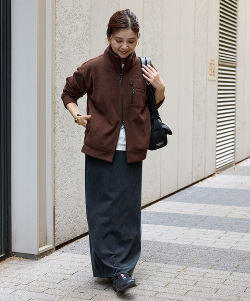 JOURNAL STANDARD（ジャーナルスタンダード）の「フリースダブルジップブルゾン（ブルゾン・レディース・ネイビー/ブラウン・FREE）」の7枚目の写真