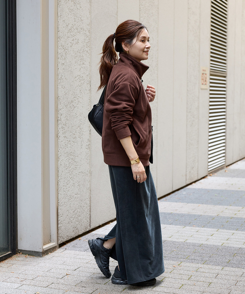 JOURNAL STANDARD（ジャーナルスタンダード）の「フリースダブルジップブルゾン（ブルゾン・レディース・ネイビー/ブラウン・FREE）」の8枚目の写真