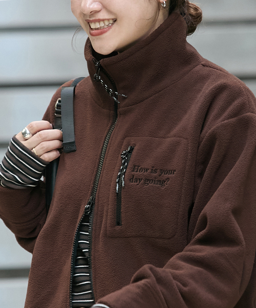 JOURNAL STANDARD（ジャーナルスタンダード）の「フリースダブルジップブルゾン（ブルゾン・レディース・ネイビー/ブラウン・FREE）」の20枚目の写真