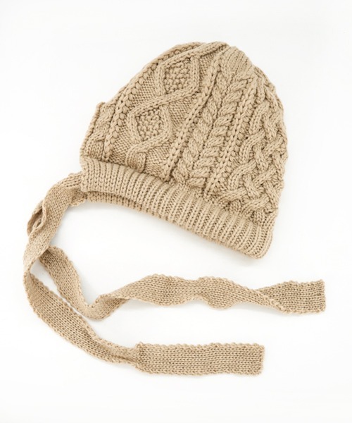 polcadot（ポルカドット）の「ケーブルニット ボンネット（ニットキャップ/ビーニー・レディース・グレー/アイボリー/ブラック/ベージュ・FREE）」の22枚目の写真