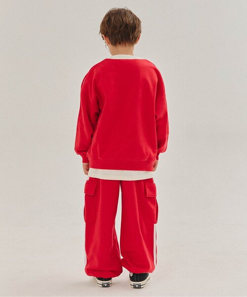 Kiss on the green セットアップ サイドライン 赤 スウェット Kiss on