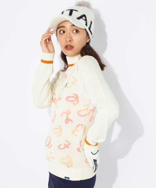 FILA GOLF(フィラゴルフ )の「【FILAGOLF/フィラゴルフ】レディースハイネックセーター|ストレッチニット|段染めデザイン ゴルフ(ニット/セーター・レディース・ブラック/オフホワイト・LARGE/X-LARGE/MEDIUM)」の3枚目の写真