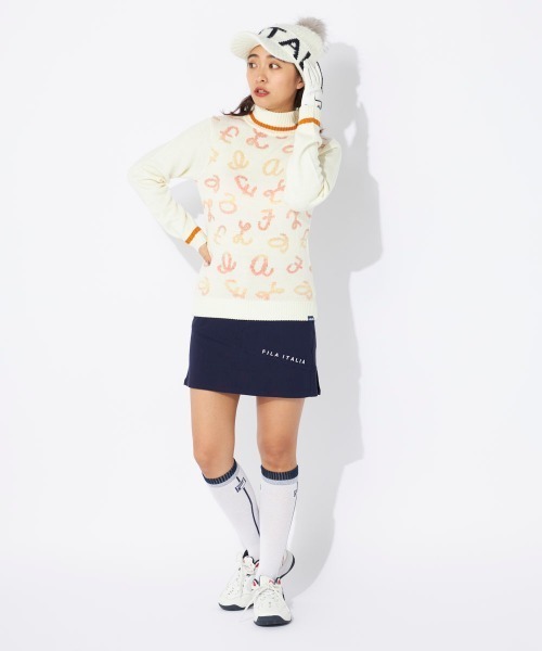 FILA GOLF(フィラゴルフ )の「【FILAGOLF/フィラゴルフ】レディースハイネックセーター|ストレッチニット|段染めデザイン ゴルフ(ニット/セーター・レディース・ブラック/オフホワイト・LARGE/X-LARGE/MEDIUM)」の9枚目の写真