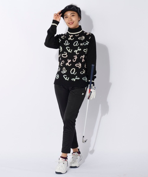 PXG ピーエックスジー　ハイネック　セーター　レディース　ニット　ゴルフ　白黒 セール】【FILAGOLF/フィラゴルフ】レディースハイネックセーター