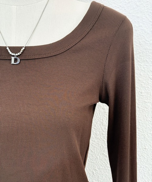 MAISON DE THERESE（メゾン ド テレーズ）の「スクエアネック リブTシャツ（Tシャツ/カットソー・レディース・ブラウン/ホワイト/ダークグレー/グレー/ブラック/アイボリー・M/S/XL/L）」の20枚目の写真