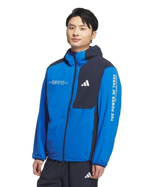 adidas(アディダス)の「アディダス adidas アディダスアダプテーション レギュラーフィット ストレッチ ウーブン フルジップ トラックトップ(ジャージ・メンズ・ブルー/ブラック/ライトグレー・S/M/LL/3L/L)」の1枚目の写真