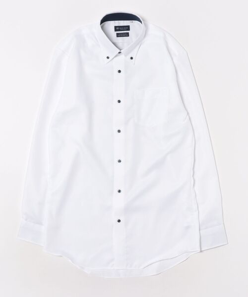 TOKYO SHIRTS(トウキョウシャツ)の「【超形態安定】 形態安定ノンアイロン ボタンダウン 長袖ビジネスワイシャツ(大きいサイズ・長いサイズ)(ビジネスシャツ・メンズ・ホワイト・首回り42cm-裄丈90cm/首回り43cm-裄丈90cm/首回り45cm-裄丈82cm/首回り45cm-裄丈86cm/首回り45cm-裄丈90cm/首回り47cm-裄丈86cm/首回り47cm-裄丈90cm/首回り39cm-裄丈88cm/首回り41cm-裄丈90cm)」の6枚目の写真