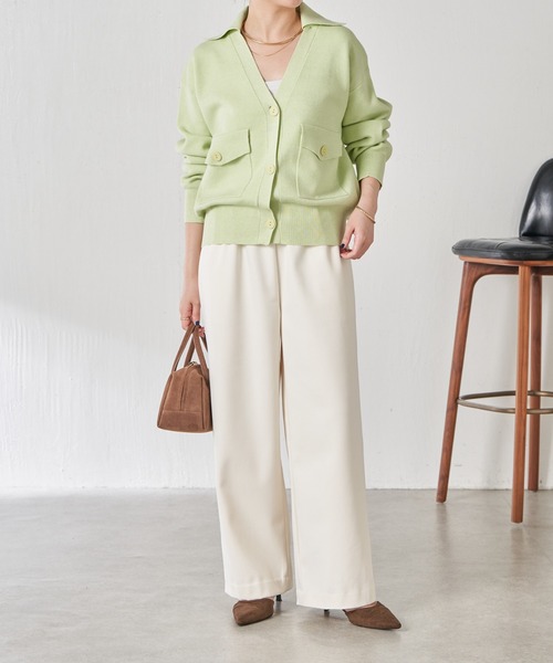 オープンカラーニットカーディガン（カーディガン/ボレロ）｜COLLAGE