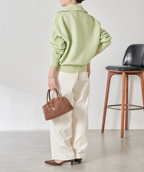 COLLAGE GALLARDAGALANTE（コラージュガリャルダガランテ）の「オープンカラーニットカーディガン（カーディガン/ボレロ・レディース・アイボリー/グリーン・FREE）」の18枚目の写真