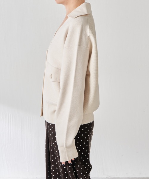 オープンカラーニットカーディガン（カーディガン/ボレロ）｜COLLAGE