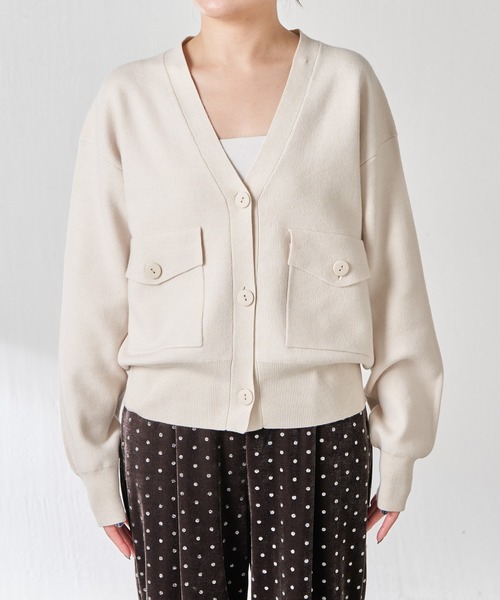 オープンカラーニットカーディガン（カーディガン/ボレロ）｜COLLAGE