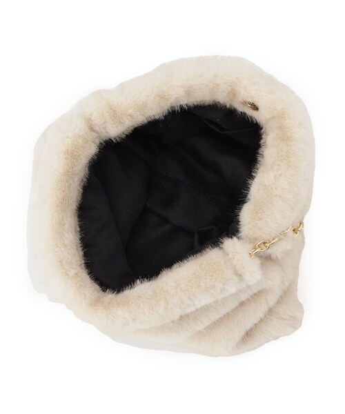 couture brooch（クチュールブローチ）の「フェイクファーチェーンバッグ（トートバッグ・レディース・ダークブラウン/ブラック/アイボリー・00）」の10枚目の写真