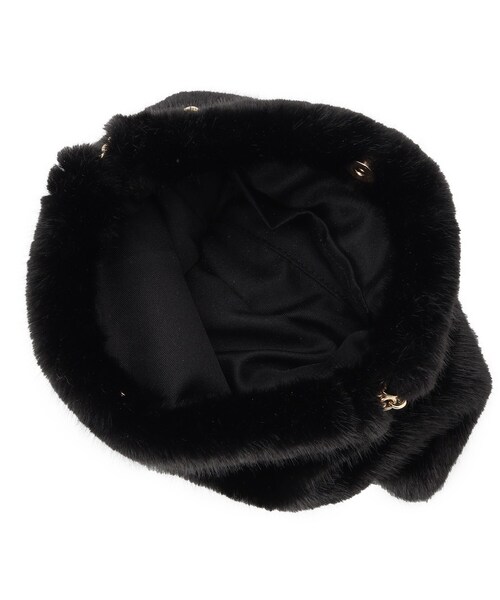 couture brooch（クチュールブローチ）の「フェイクファーチェーンバッグ（トートバッグ・レディース・ダークブラウン/ブラック/アイボリー・00）」の11枚目の写真